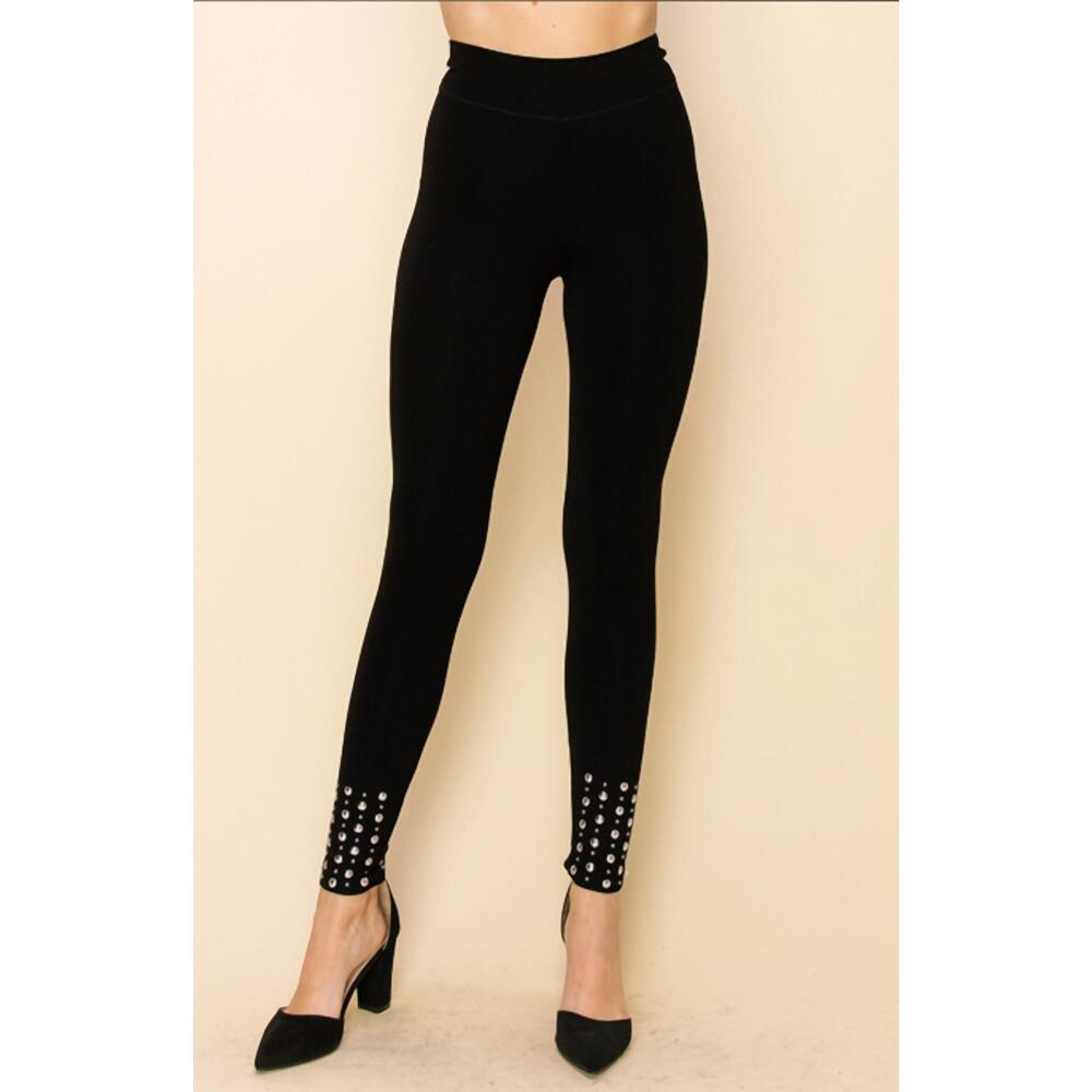 NEW VOCAL APPAREL women's stone & studs leggings in black